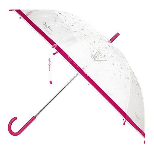 Pepe Jeans hydra ombrello rosa poliestere con bastone in alluminio, rosa, ombrello