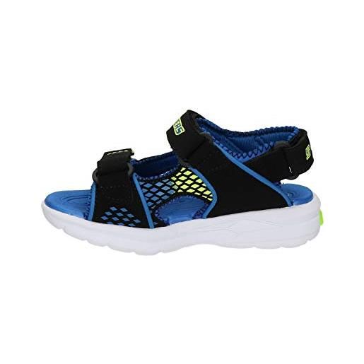 Skechers e-ii, sandali a punta aperta bambini e ragazzi, nero black blue lime, 35 eu