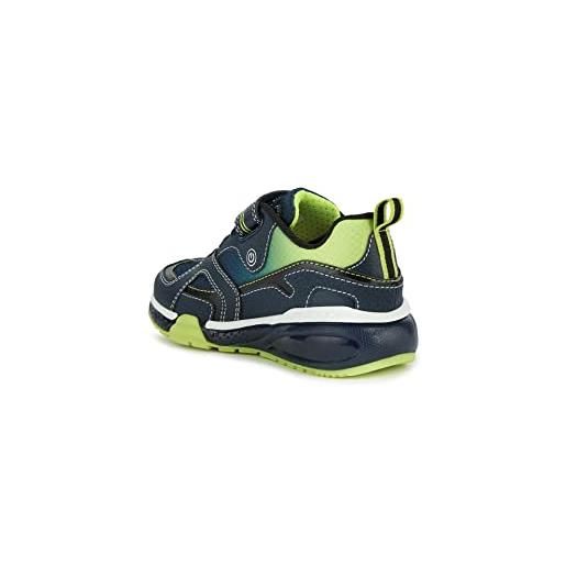 Geox j bayonyc boy a, sneakers bambini e ragazzi, blu/verde (navy/lime 9999), 24 eu
