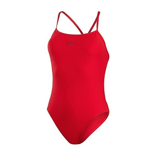 Speedo donna eco endurance+ thinstrap 1 piece costume intero, rosso, 38
