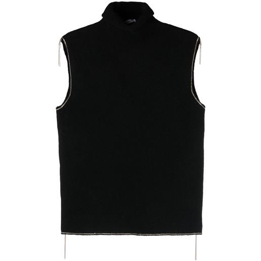 Faliero Sarti maglione smanicato con bordo a contrasto - nero