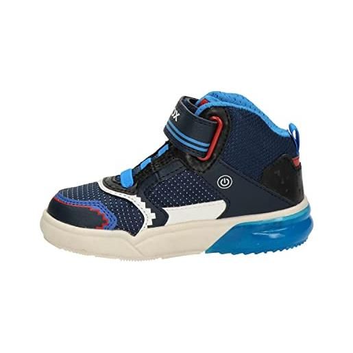 Geox j grayjay boy b, sneakers bambini e ragazzi, blu/rosso (royal/red), 32 eu