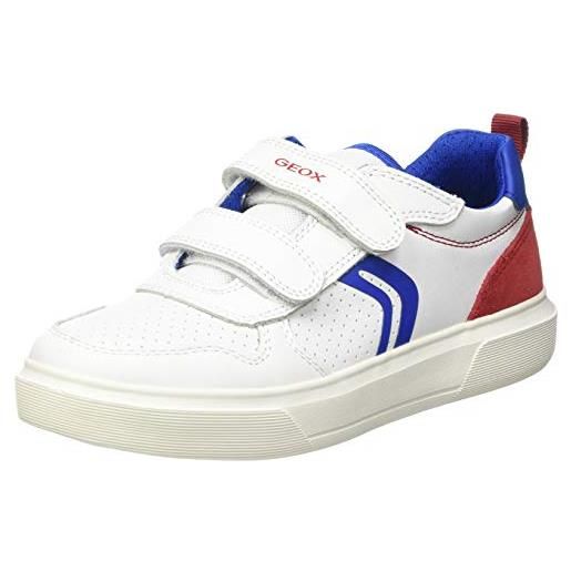 Geox j nettuno boy c, sneakers bambini e ragazzi, bianco/blu (white/royal), 32 eu