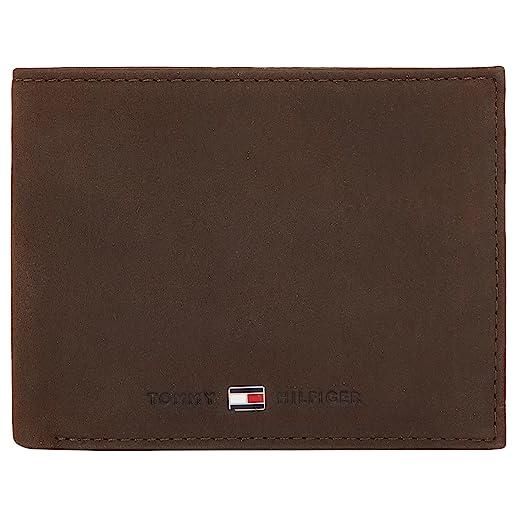 Tommy Hilfiger portafoglio uomo johnson con scomparto monete, marrone (brown), taglia unica