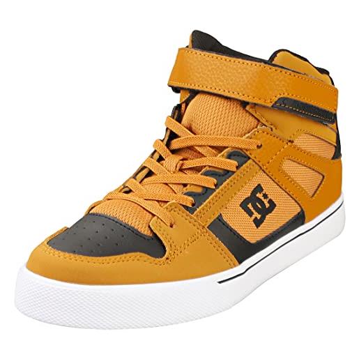 DC Shoes pure high-top ev-scarpe in pelle per bambini, ginnastica, wheat black, 30 eu