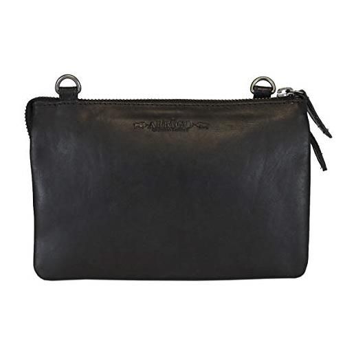 Arrigo borsa a portafoglio, pochette unisex-adulto, nero, 21x14x7 cm (b x h x t)