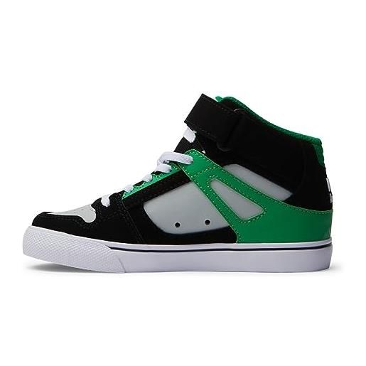 DC Shoes pure high top ev, scarpe da ginnastica, black kelly green, 38 eu