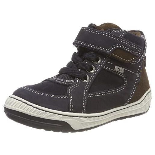 Lurchi barney-tex, sneaker a collo alto, blu (atlantic brown 22), 28 eu