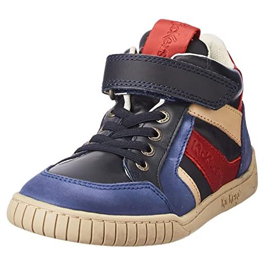Kickers wincky cdt, scarpe da ginnastica, blu, rosso marino, 27 eu