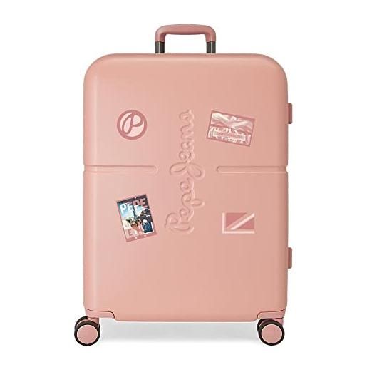 Pepe Jeans chest valigia media rosa 48 x 70 x 28 cm rigida abs chiusura tsa integrata 79 l 3,22 kg 8 ruote doppie
