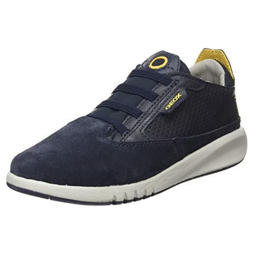 Geox j aeranter boy a, sneakers bambini e ragazzi, blu/giallo (navy/ochreyellow), 32 eu