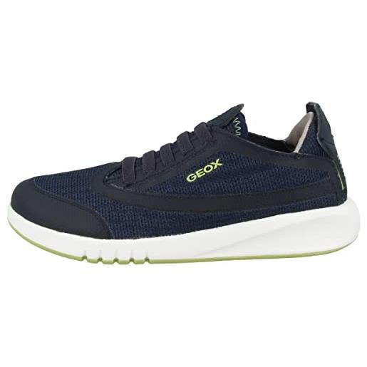 Geox j aeranter boy a, sneakers bambini e ragazzi, blu/verde (navy/lime green), 31 eu