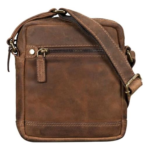 STILORD 'pepe' borsa uomo piccola in pelle borsello a tracolla vintage in vera pelle borsellino borsa con cerniera borsetta, colore: missouri - marrone