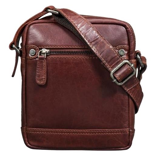 STILORD 'pepe' borsa uomo piccola in pelle borsello a tracolla vintage in vera pelle borsellino borsa con cerniera borsetta, colore: missouri - marrone