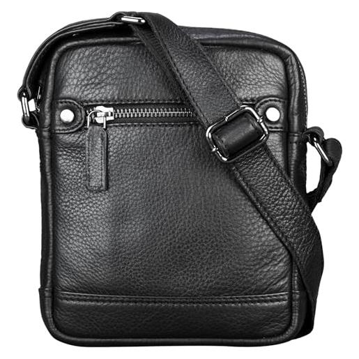 STILORD 'pepe' borsa uomo piccola in pelle borsello a tracolla vintage in vera pelle borsellino borsa con cerniera borsetta, colore: missouri - marrone