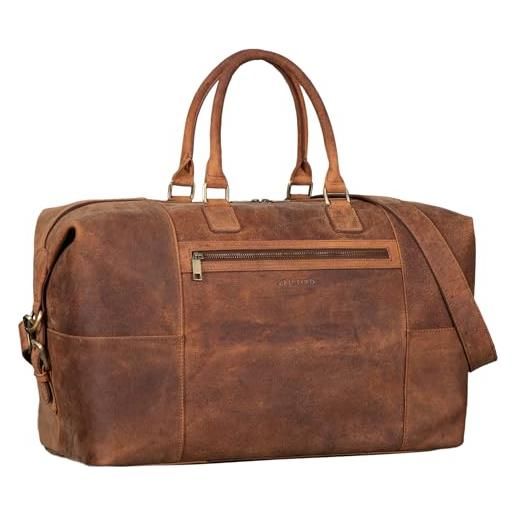 STILORD 'rover' borsa da viaggio grande in pelle uomo borsa weekkend vintage bagaglio a mano borsone a tracolla xl in cuoio genuino attaccabile al carrello, colore: nero