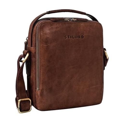 STILORD 'bastian' borsello a mano uomo pelle piccola borsa a tracolla vintage borsa pochette maschile borsello messenger bag per in cuoio genuino, colore: marrone medio