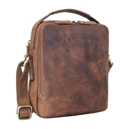 STILORD 'bastian' borsello a mano uomo pelle piccola borsa a tracolla vintage borsa pochette maschile borsello messenger bag per in cuoio genuino, colore: nero