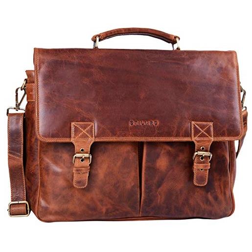 STILORD Miley Elegante Borsa in Pelle Donna Piccolo Borsa Tracolla Pelle Vera Borsetta Vintage Borse a Spalla Borsello Cuoio con Cerniera y Tracolla per Tempo Libero Colore:brandy - cognac