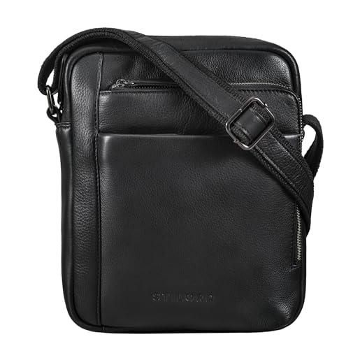 STILORD 'river' borsello a mano uomo in pelle piccola borsa a tracolla maschile messenger bag per tablet pochette vintage di cuoio genuino, colore: marrone scuro