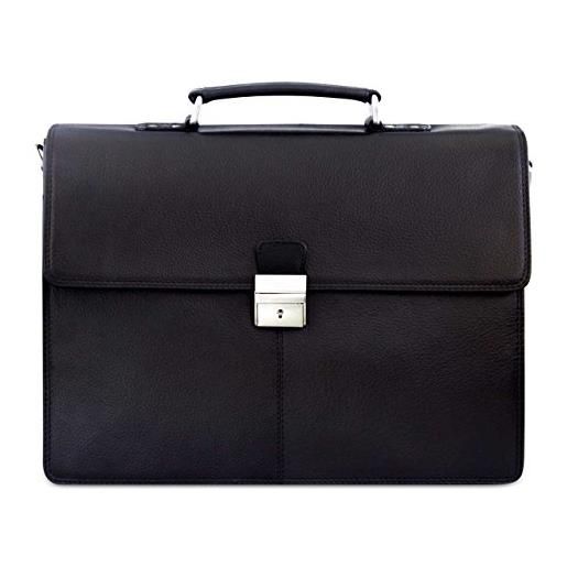 STILORD 'edward' cartella in pelle uomo vintage - borsa business per laptop 15,6 pollici - grande borsa portadocumenti - borsa ventiquattrore valigetta tracolla elegante, colore: torino - marrone