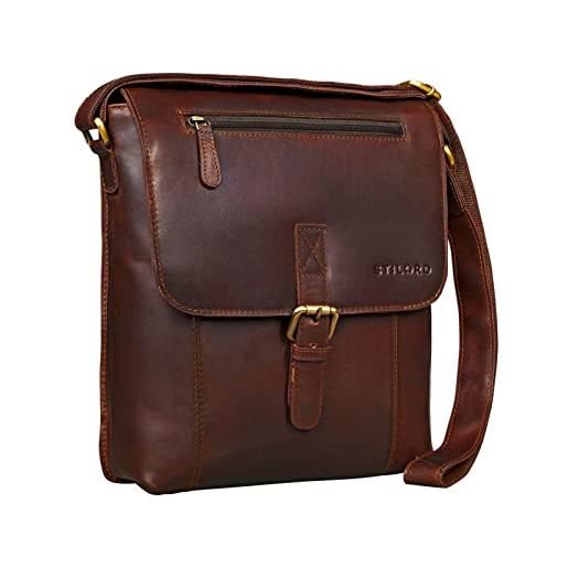 STILORD 'matthias' borsello in pelle borsa a tracolla da uomo in cuoio vintage piccola borsa messenger porta tablet e i. Pad da 10.1 pollici di vera pelle, colore: cognac marrone scuro