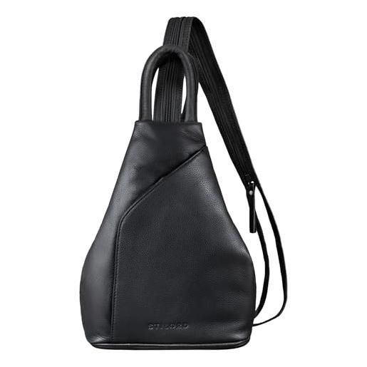STILORD 'lyanna' zaino a spalla pelle donna vintage zainetto piccolo crossbody backpack sling bag elegante borsa a tracolla daypack in cuoio autentico, colore: nero