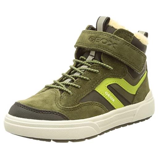 Geox j weemble boy b abx, sneakers bambini e ragazzi, verde (dk green/lime green), 33 eu