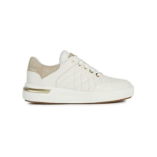 Geox d dalyla b, sneakers donna, bianco/beige (off white/lt taupe), 38 eu