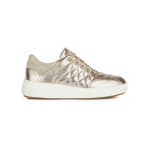 Geox d dalyla b, sneakers donna, bianco/beige (off white/lt taupe), 37 eu
