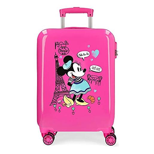 Disney minnie around the world, bagagli per bambine e ragazze, fucsia (fuchsia), 38x55x20 cms