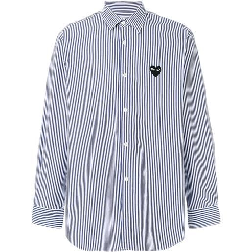 Comme Des Garçons Play camicia con logo a cuore - blu