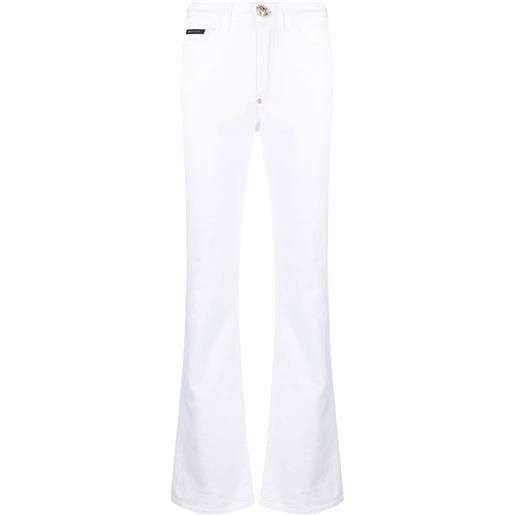 Philipp Plein jeans svasati a vita alta - bianco