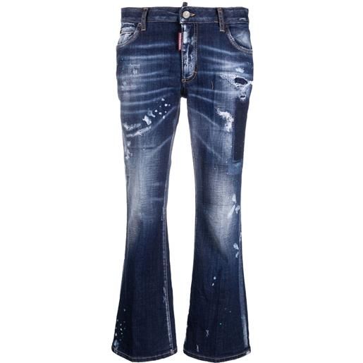 Dsquared2 pantaloni crop dritti - blu