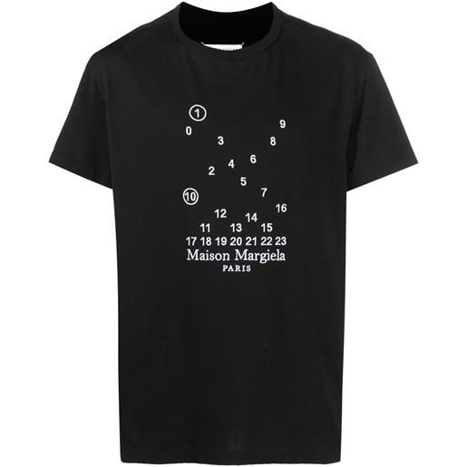 Maison Margiela t-shirt numeric con ricamo - nero