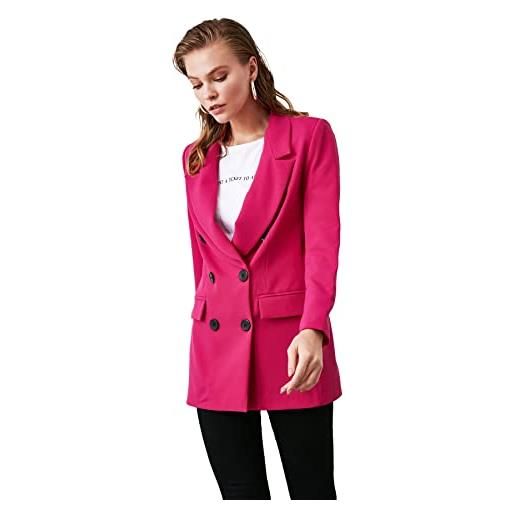 Trendyol plus size giacca blazer oversize con bottone fucsia, 66 donna