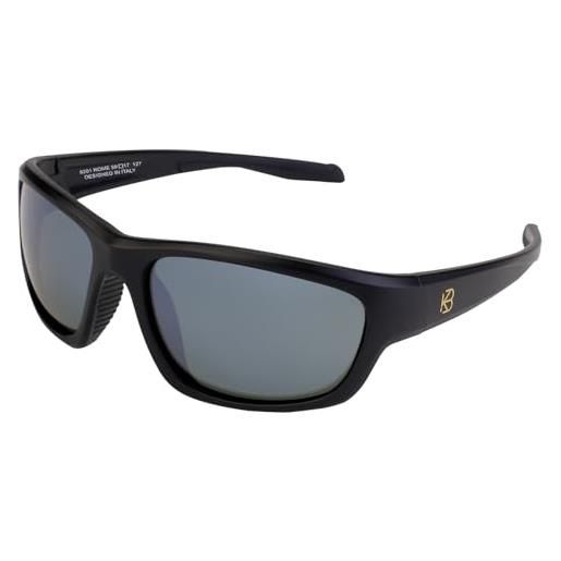 BUNVICK occhiali da sole polarizzati ad alta definizione in vetro genuino per uomini e donne, design italiano, anti-riflesso, uv400, lenti in vero vetro corning（8201 rome blue