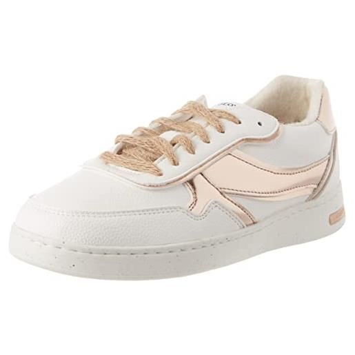 Geox d jaysen g, sneakers donna, bianco/argento (white/silver), 37 eu