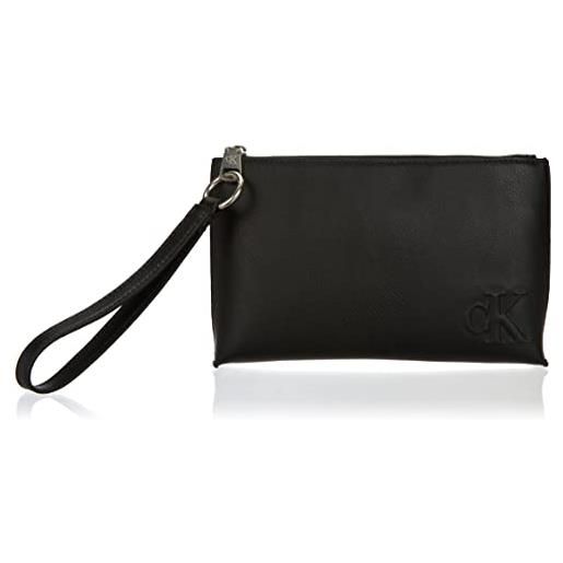 Calvin Klein Jeans make-up bag + d-ring keyfob k60k610146, pacchetti regalo donna, nero (black), os