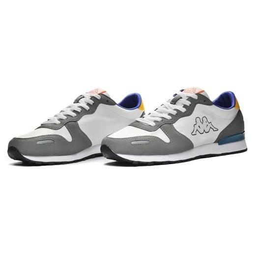 Kappa logo berlin 2, scarpe da passeggio unisex-adulto, grey dk blue dk, 43 eu