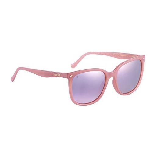 BLUE BAY elusor - occhiali da sole con protezione uv 100% , donna, montatura nera e lenti rosa