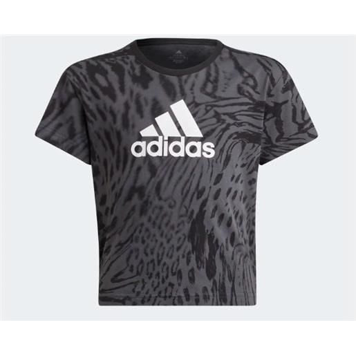 Adidas Junior g fi aop t-shirt m/m animalier antracite logo bia junior bimba