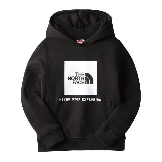 The North Face teens box p/o hd tnf black felpa capp nera box logo junior bimbo