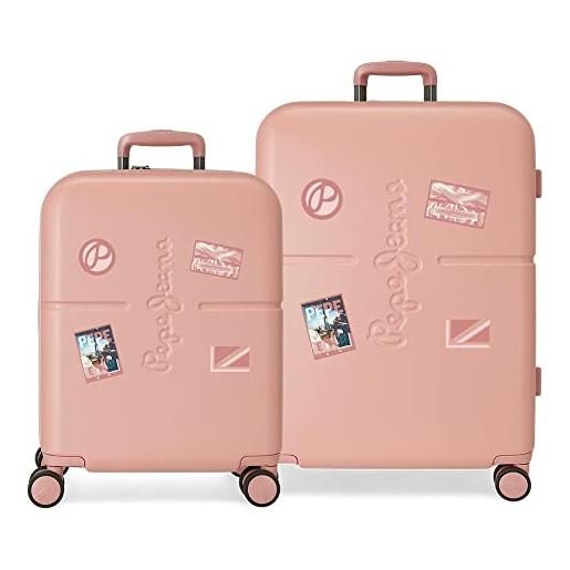 Pepe Jeans chest set di valigie, rosa, talla unica, set di valigie