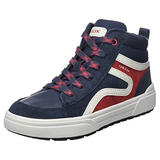 Geox j weemble boy b, sneakers bambini e ragazzi, blu/rosso (navy/red), 31 eu