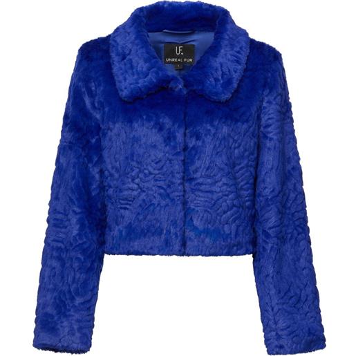 Unreal Fur giacca crop polaris - blu