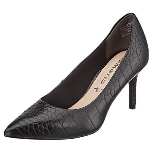 Tamaris pumps 1-1-22421-29 taglia 35, colore black croco, scarpe con tacco donna, nero coccodrillo, 38 eu