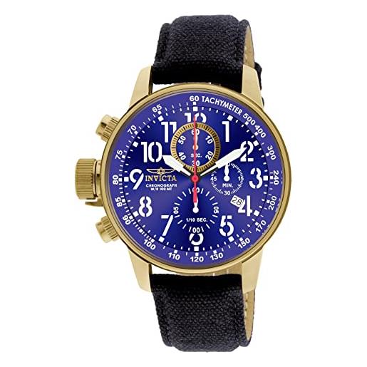 Invicta i-force - orologio da uomo in acciaio inossidabile con movimento al quarzo - 46 mm, oro/blu