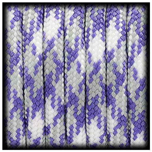 Ganzoo paracord 550 corda, 31m, per bracciale o guinzaglio, colore: viola, grigio, bianco
