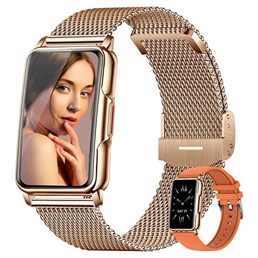 Kesasohe smartwatch donna, 1.47 smart watch con 124 modalità sportive/ spo2 /cardiofrequenzimetro/ sonno orologio fitness, promemoria fisiologici ip67 notifiche messaggi contapassi per android ios rosa